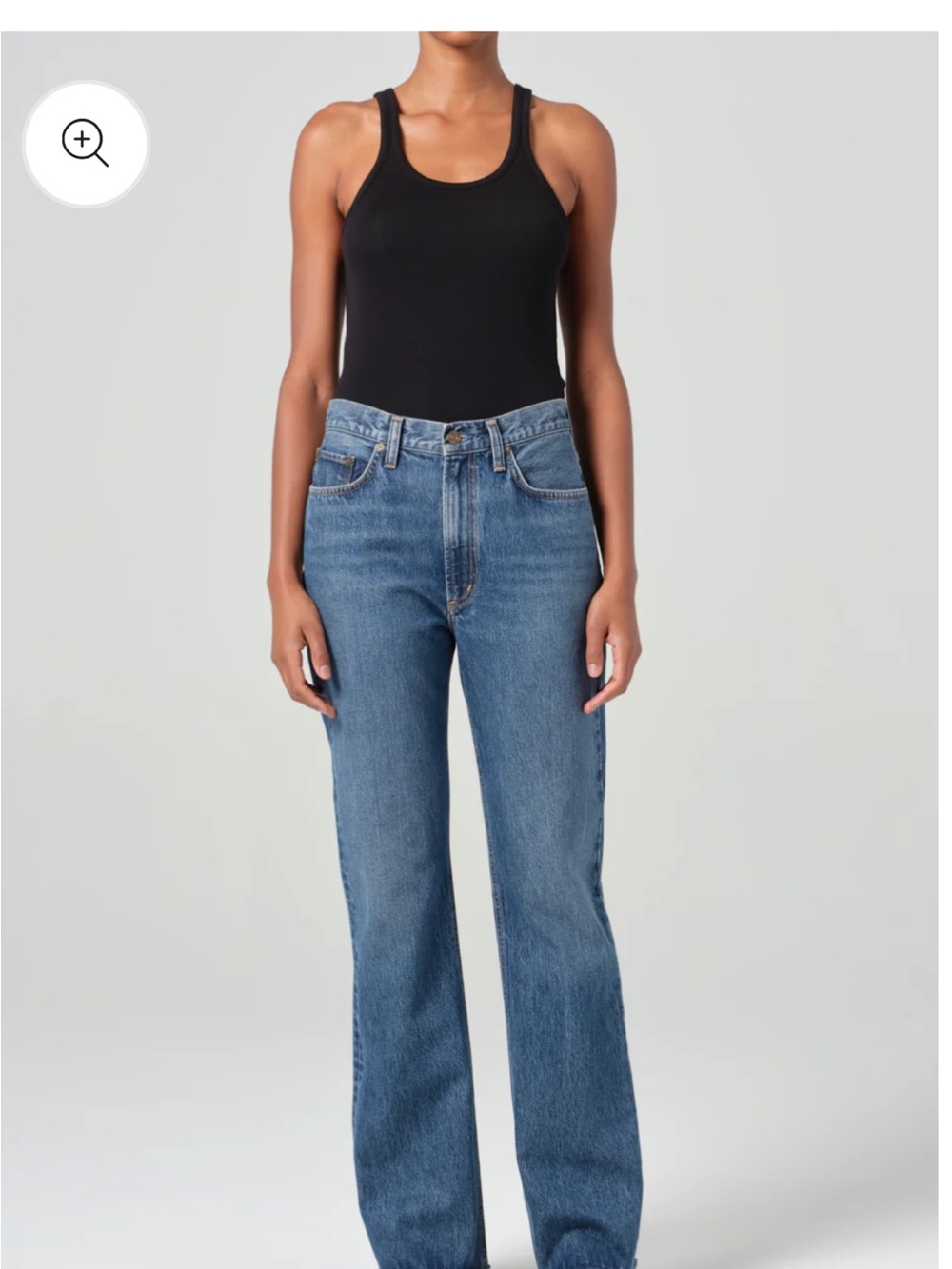 AGOLDE Medium Blue Straight Leg High-Rise Jeans
